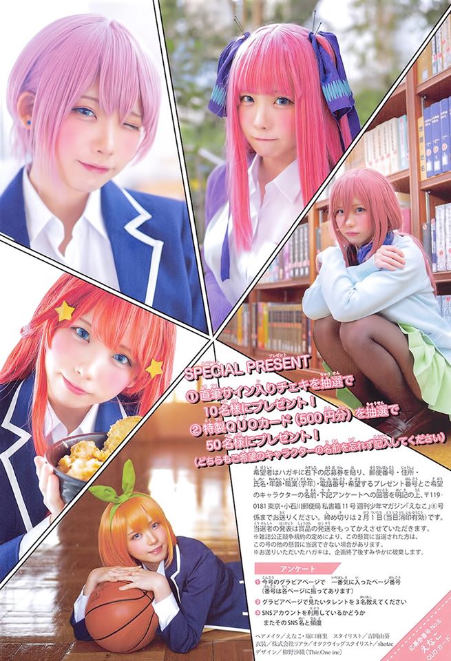 Capa da Nova edição da Shonen Magazine tem Noivas de Gotoubun pela Enako 7