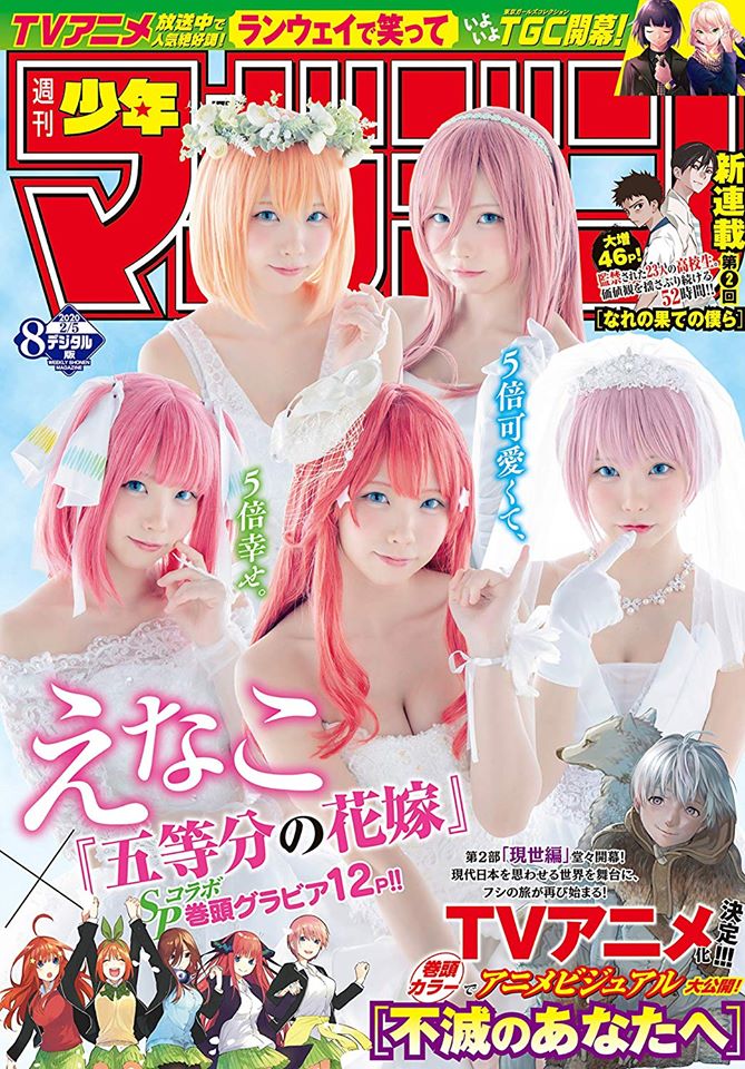 Capa da Nova edição da Shonen Magazine tem Noivas de Gotoubun pela Enako