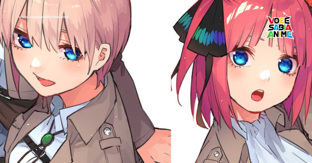 Shingeki e Gotoubun entram em Colaboração para Ilustração em revista