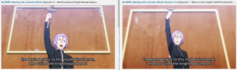 ReZero Shin Henshuu-ban Eps 6 e 7  – Diferenças pro Original 10