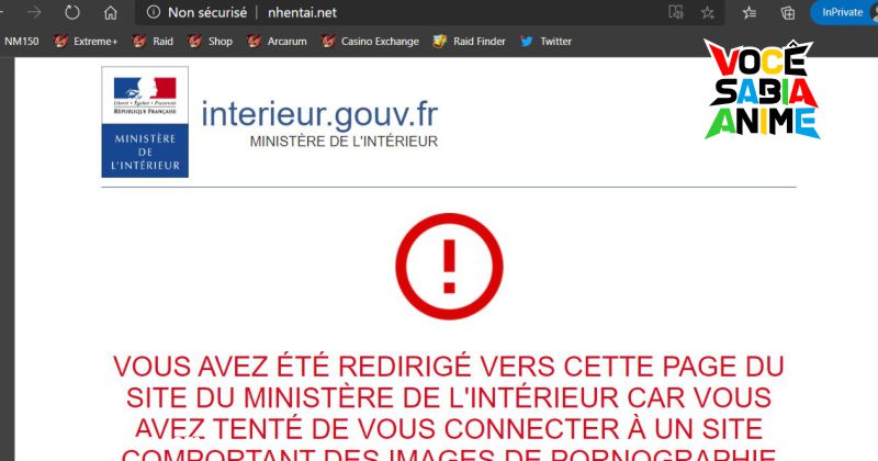 Aparentemente o nhentai foi bloqueado na França