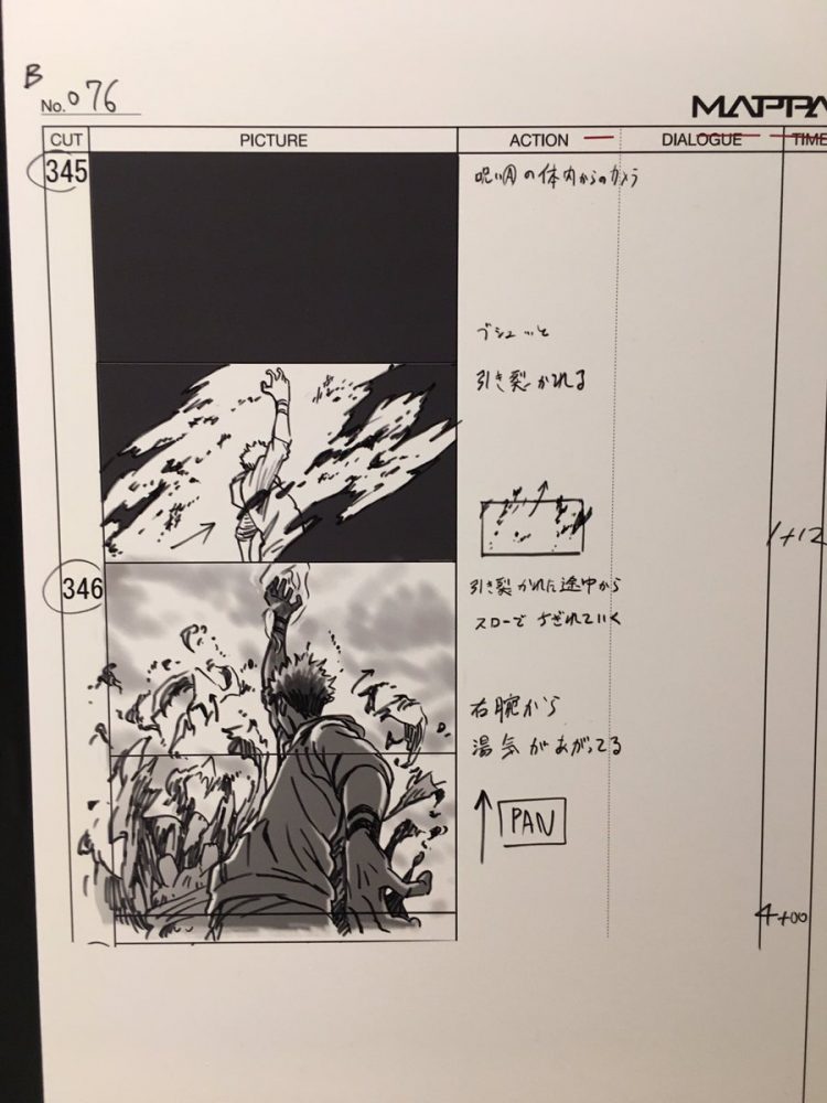 Storyboard de Jujutsu Kaisen impressiona 4