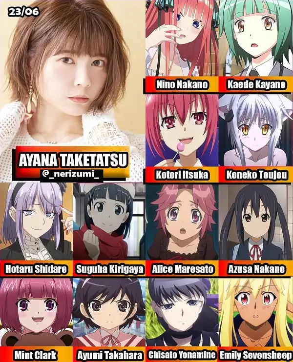 Ayana Taketatsu - Personagens