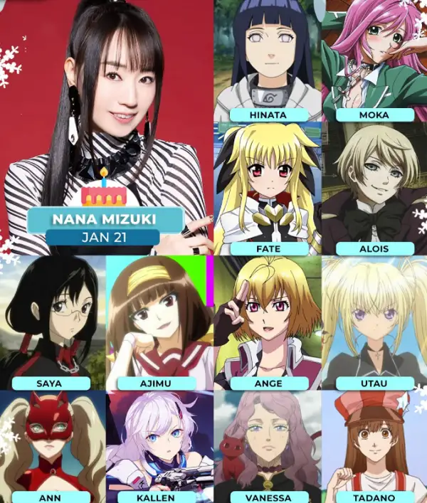 Nana Mizuki Personagens