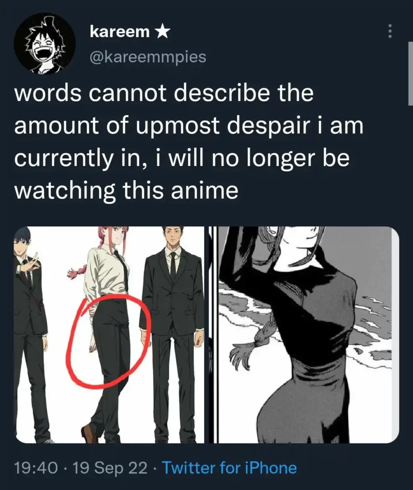  Makima's Butt Seemingly Smaller in Anime Worries Some Fans