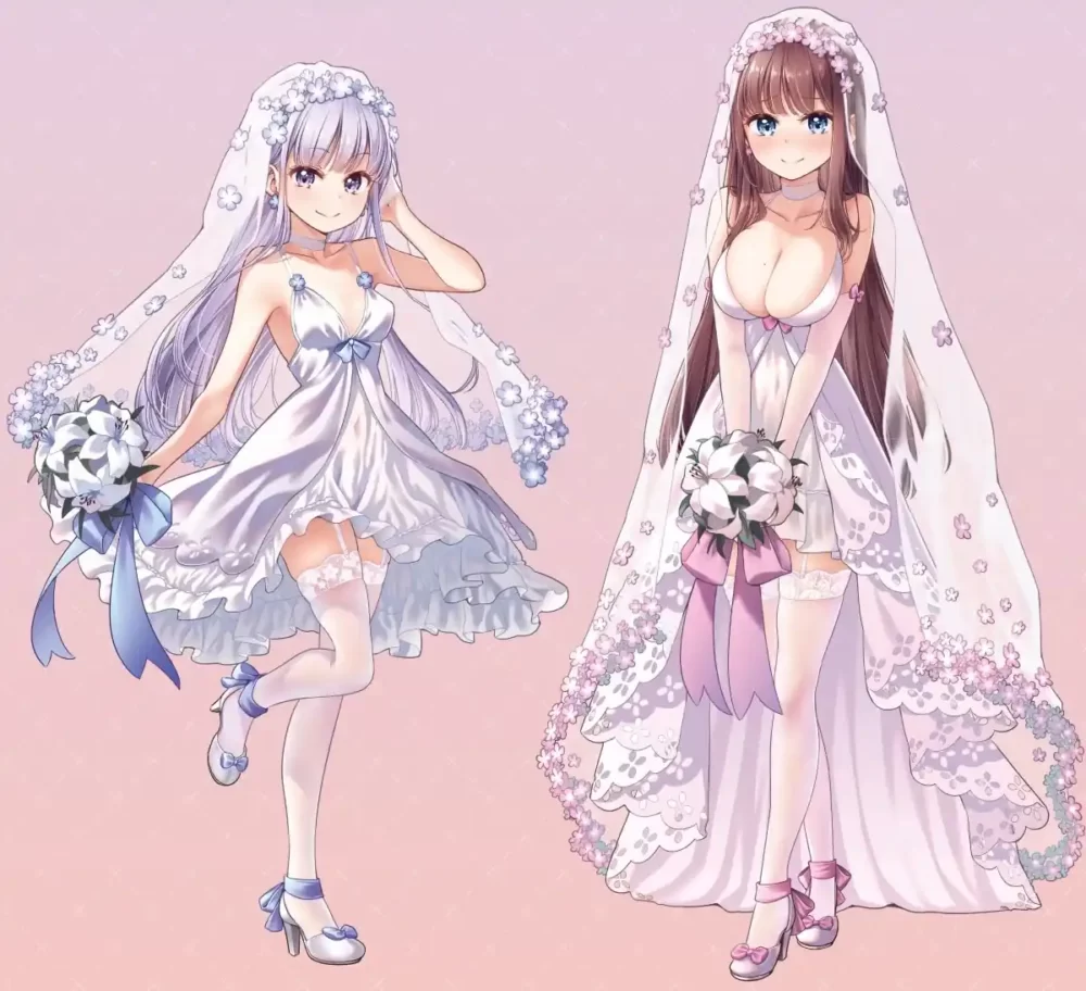 Adult Game has more Discreet Wedding Dresses than Normal Animes