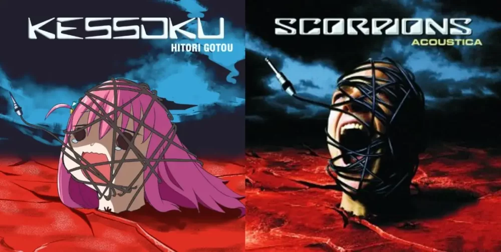 otakus recriam álbuns de bandas famosas