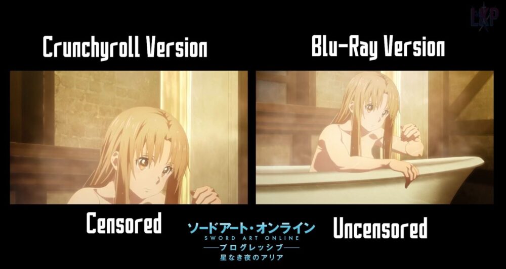Crunchyroll censurou a cena do banho da Asuna em SAO: Progressive