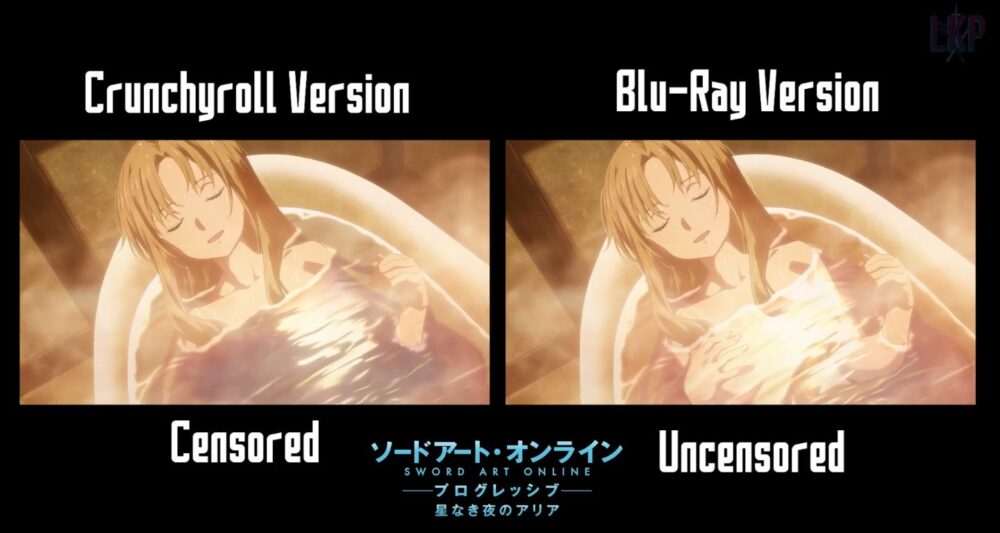 Crunchyroll censurou a cena do banho da Asuna em SAO: Progressive