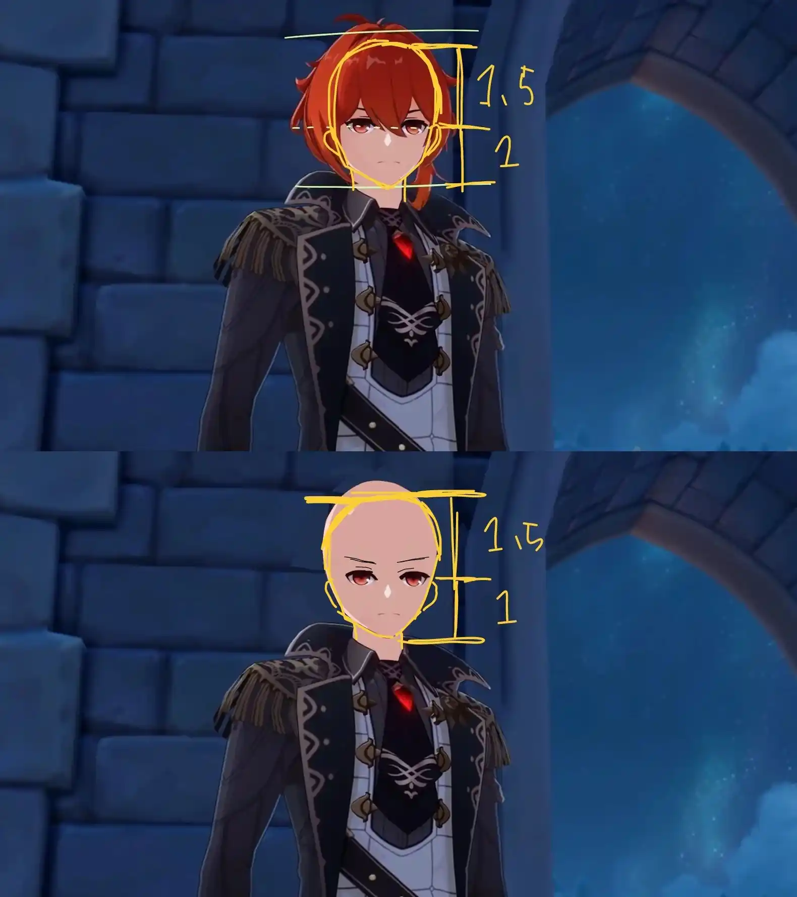 head size of genshin impact characters