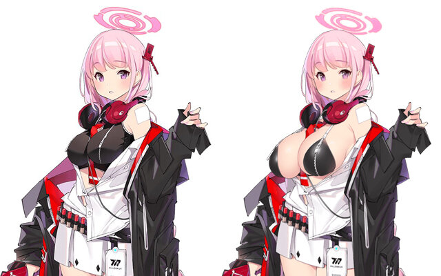 Blue Archive girls censored, breasts have decreased in size