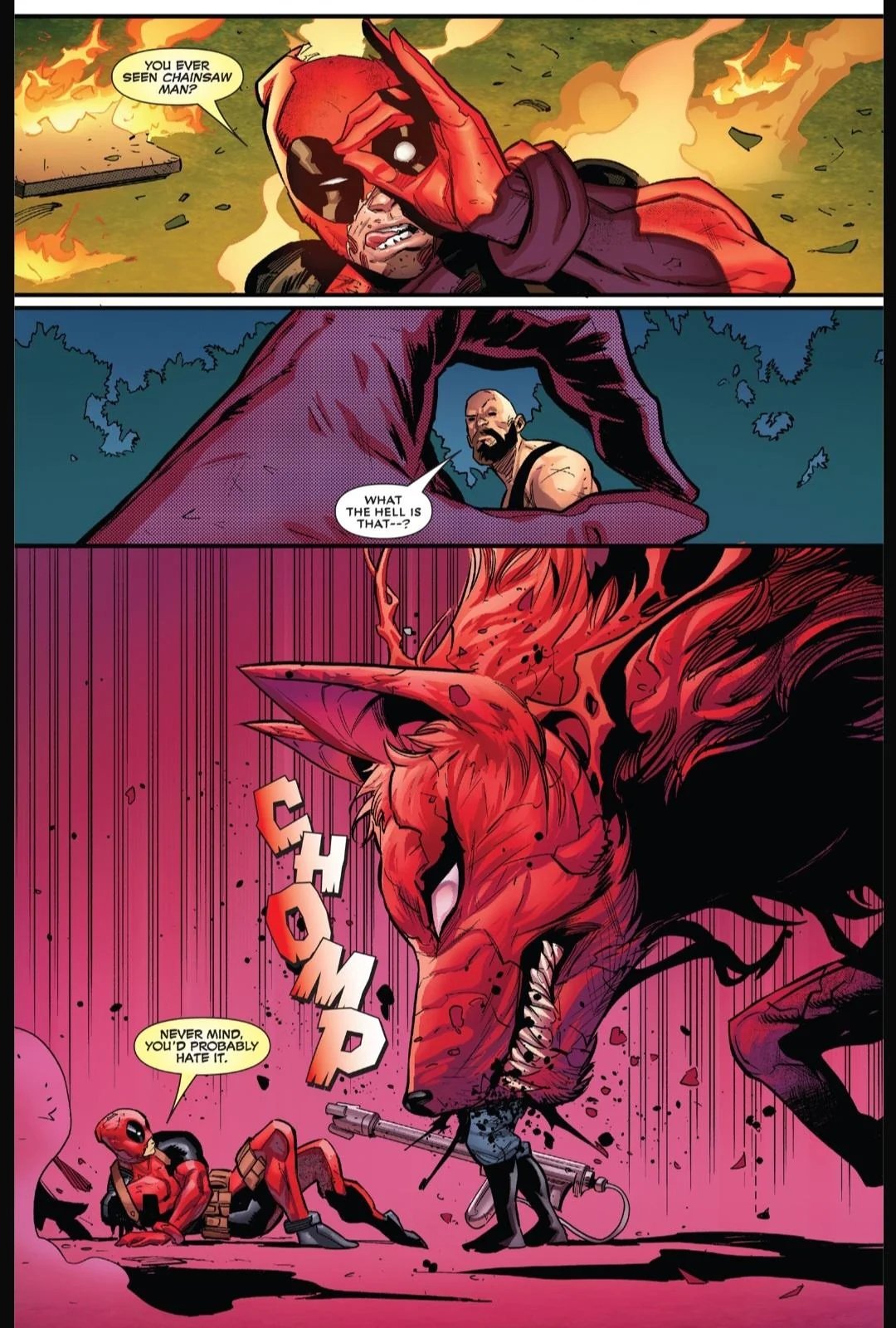 Deadpool usa o Kon de Chainsaw Man em novo Quadrinho 1