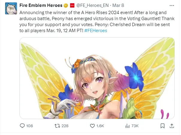 Fire Emblem Heroes Twitter acc Censors Female Characters