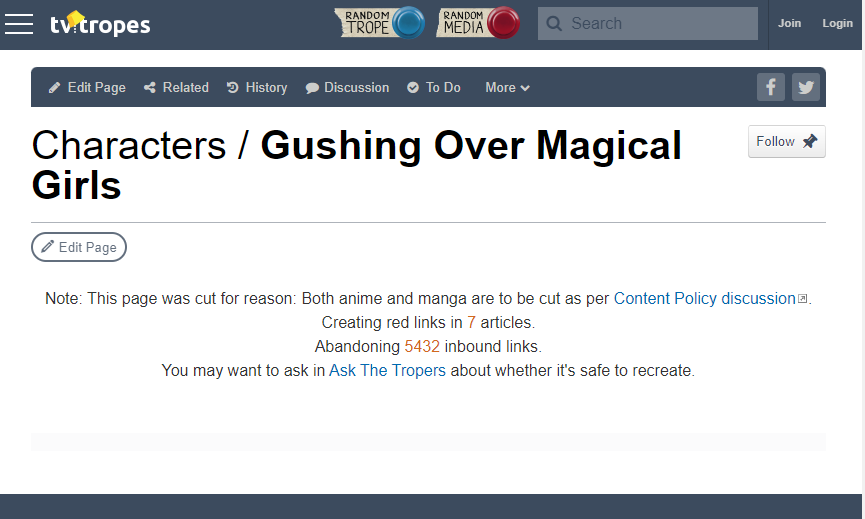 Gushing over Magical Girls Removed from TV Tropes