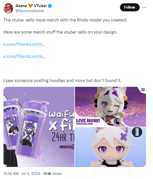 Vtuber Filian Enfrenta Polêmica Após Anúncio de Nendoroid