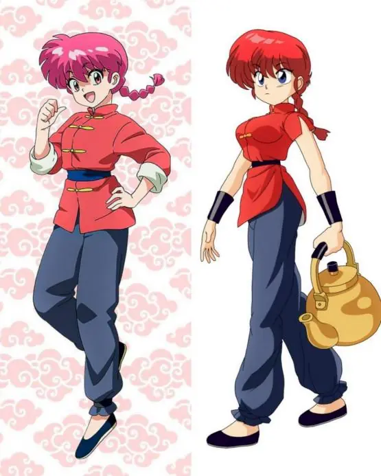 Comparison of female Ranma's visuals in the remake and 90s anime.