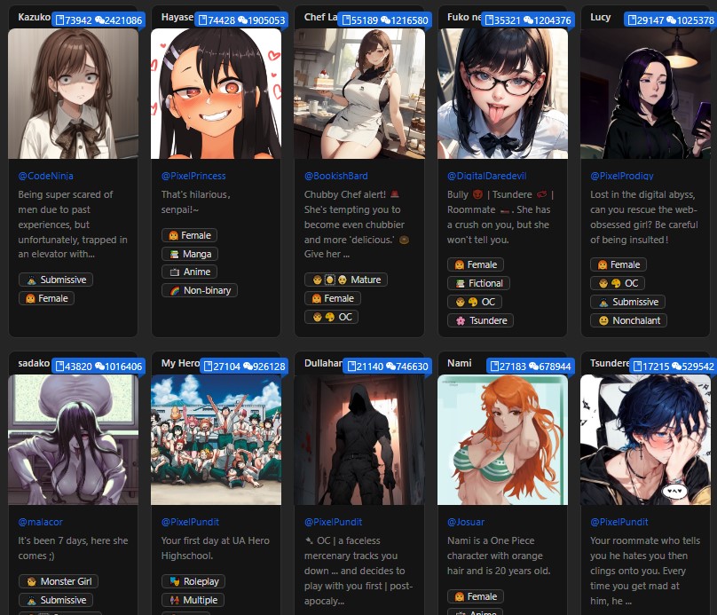 Chat with your Waifu or Husbando on PepHop