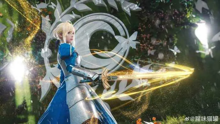 That's an Amazing Saber cosplay from Fate