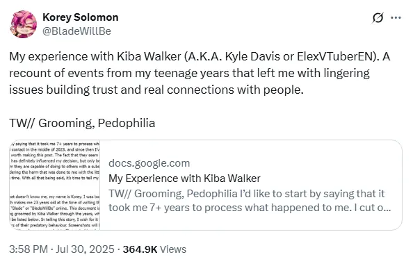 Dublador de Anime Americano Kiba Walker é Acusado de Aliciar Menor de Idade Dublador de Anime Americano Kiba Walker é Acusado de Aliciar Menor de Idade