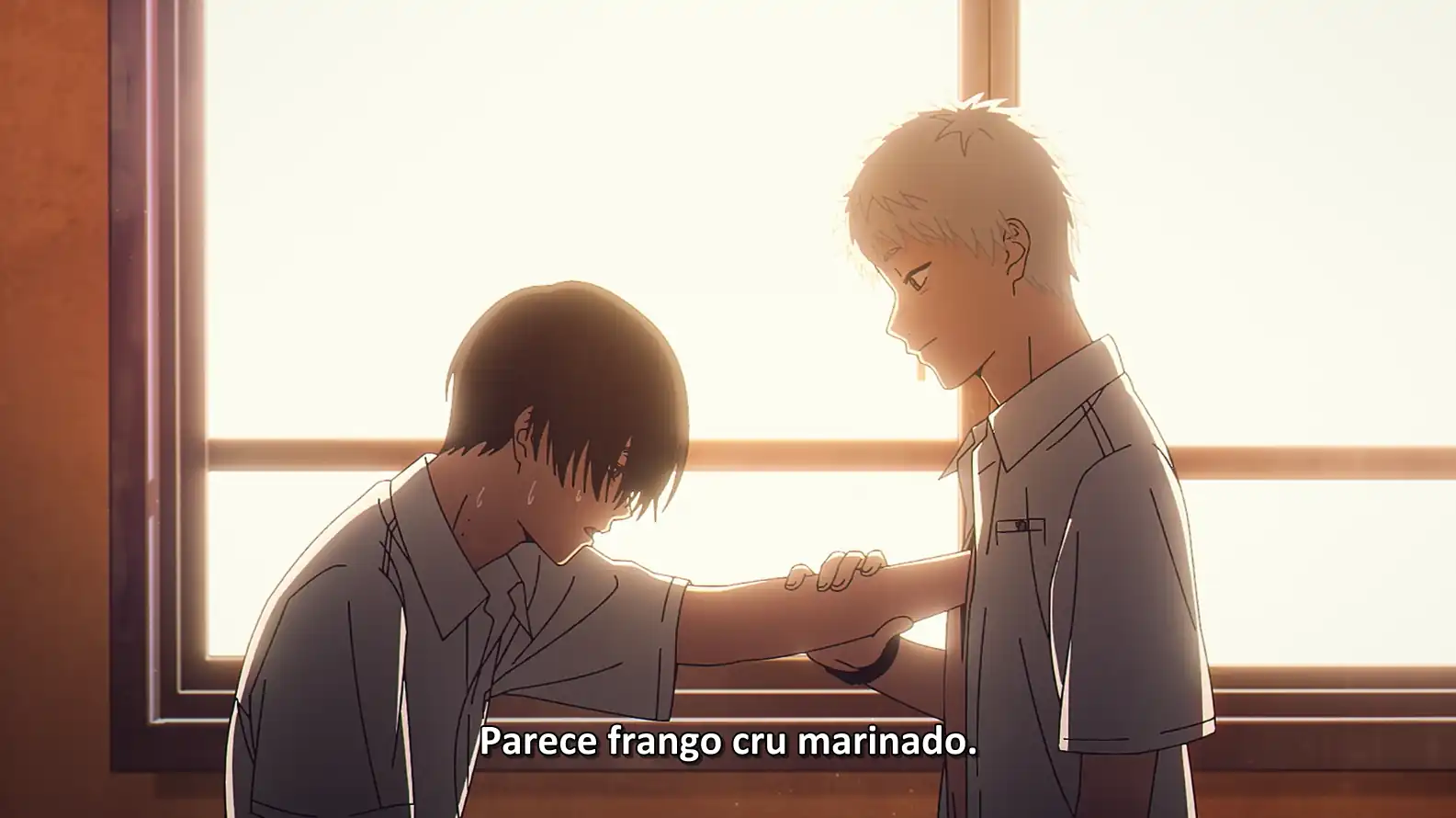 Equipe de animação de Hikaru ga Shinda Natsu anime preparou frango real para cena do episódio 2 Hikaru coloca a mão dentro