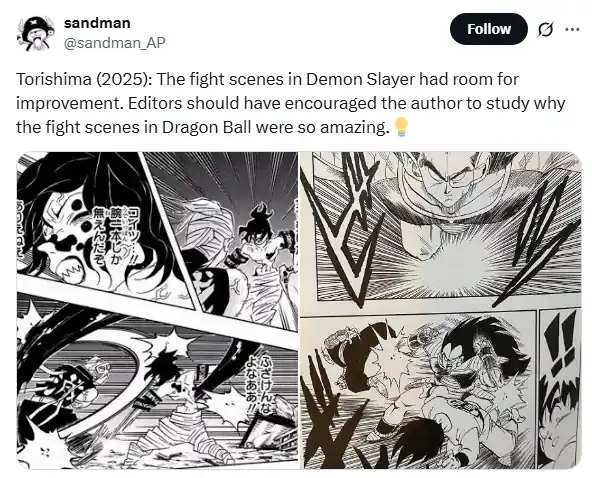 Former Dragon Ball editor criticizes Demon Slayer’s fight scenes