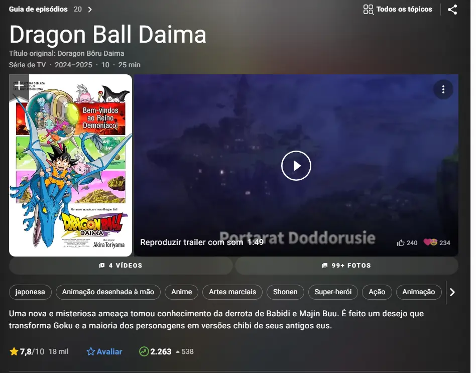 Dragon Ball Daima superou Dragon Ball GT no IMDb Dragon Ball Daima superou Dragon Ball GT no IMDb