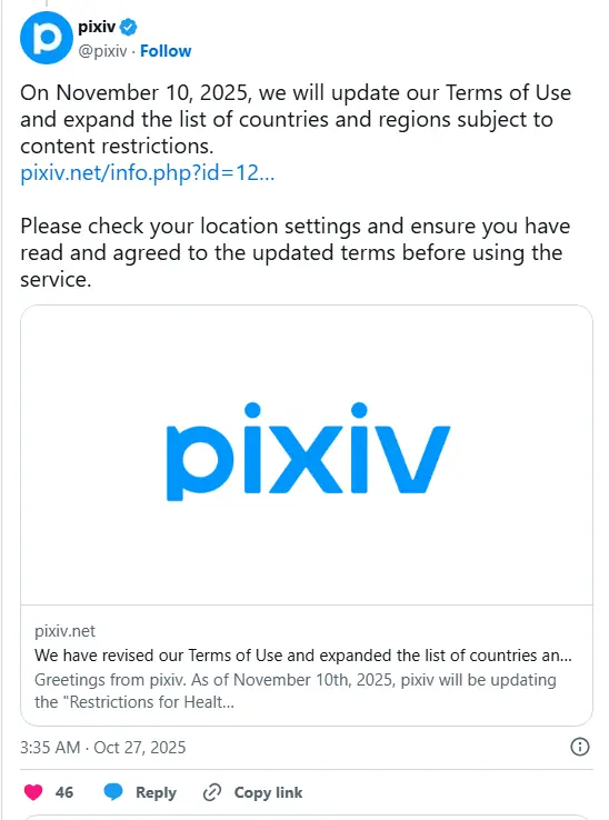 Pixiv Amplia Restrições de Conteúdo “obsceno” para mais Países