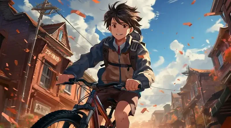 portrait student anime style attending school