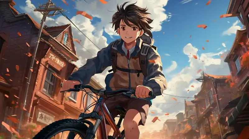 portrait student anime style attending school