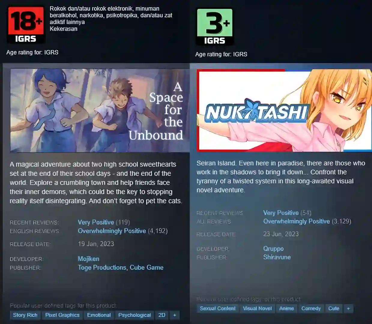 Eroge Nukitashi tem Indicação Etária Menor que Uma Musume na Steam Eroge Nukitashi tem Indicação Etária Menor que Uma Musume na Steam