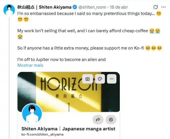 Mangaka que Disponibilizou seu Mangá de Graça Recebe Apoio Massivo dos Fãs após Passar Necessidade