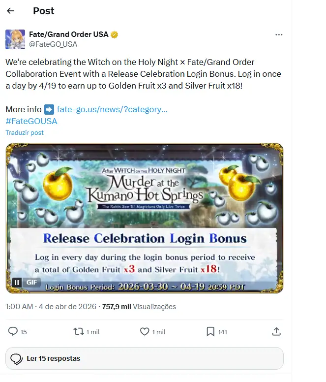 Collab de Fate Go com Puella Magi Madoka? Jogadores japoneses quase caíram numa pegadinha Collab de Fate Go com Puella Magi Madoka? Jogadores japoneses quase caíram numa pegadinha