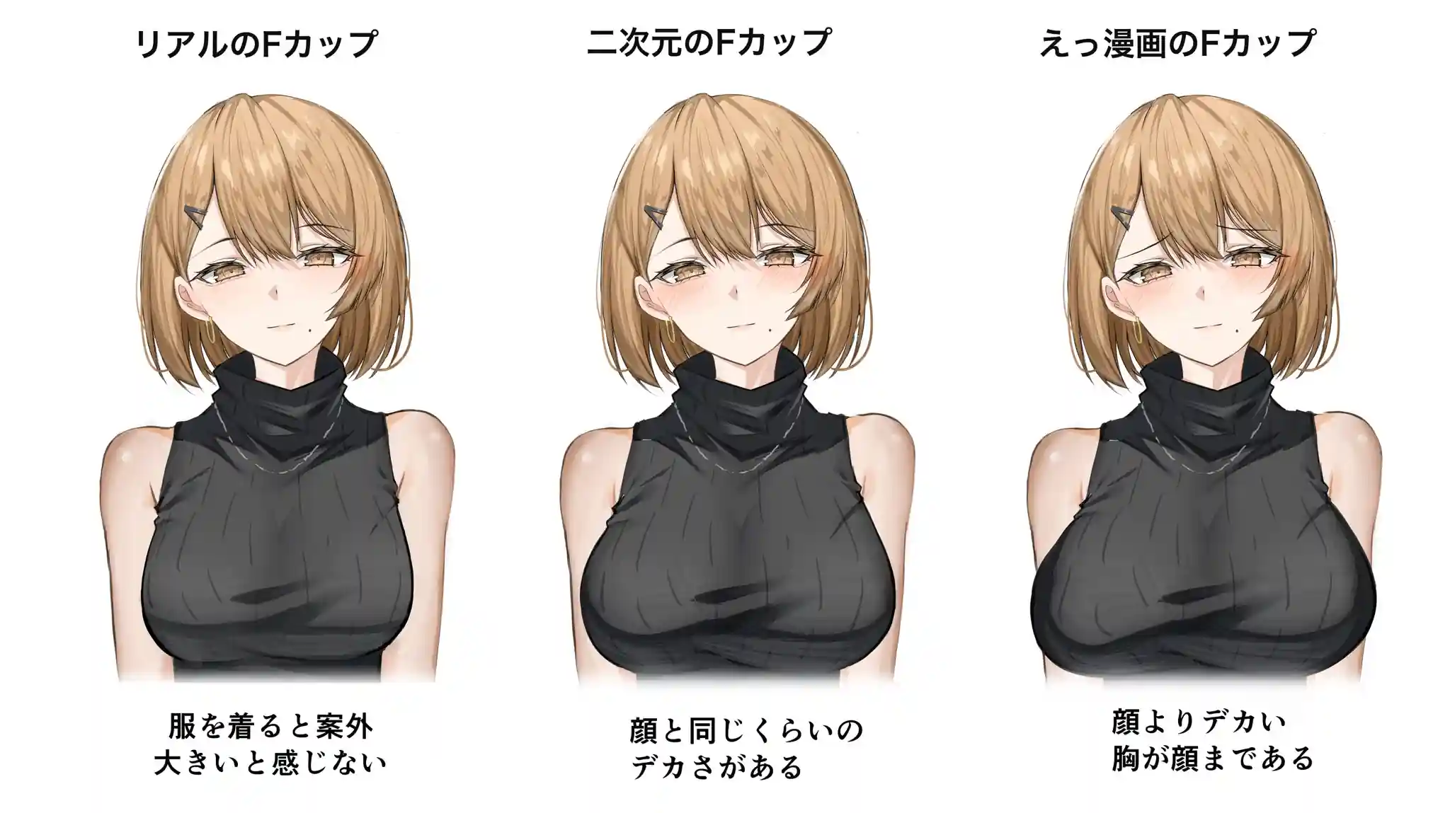 Artista Mostra a Diferença de Tamanho de Peitos na Vida Real, Anime e Mangá e ganha Várias Referências Artista Mostra a Diferença de Tamanho de Peitos na Vida Real, Anime e Mangá e ganha Várias Referências