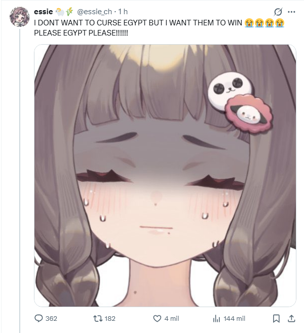 Vtuber faz Egito perder 1