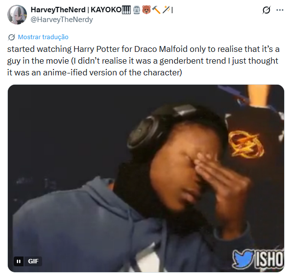 Fã de anime começa a assistir Harry Potter por causa de Malfoid, mas descobre que ele é homem nos filmes Fã de anime começa a assistir Harry Potter por causa de Malfoid, mas descobre que ele é homem nos filmes