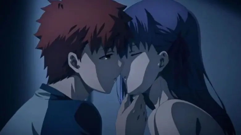Fate Heaven’s Feel scene of Shirou and Sakura kissing Fate Heaven’s Feel scene of Shirou and Sakura kissing