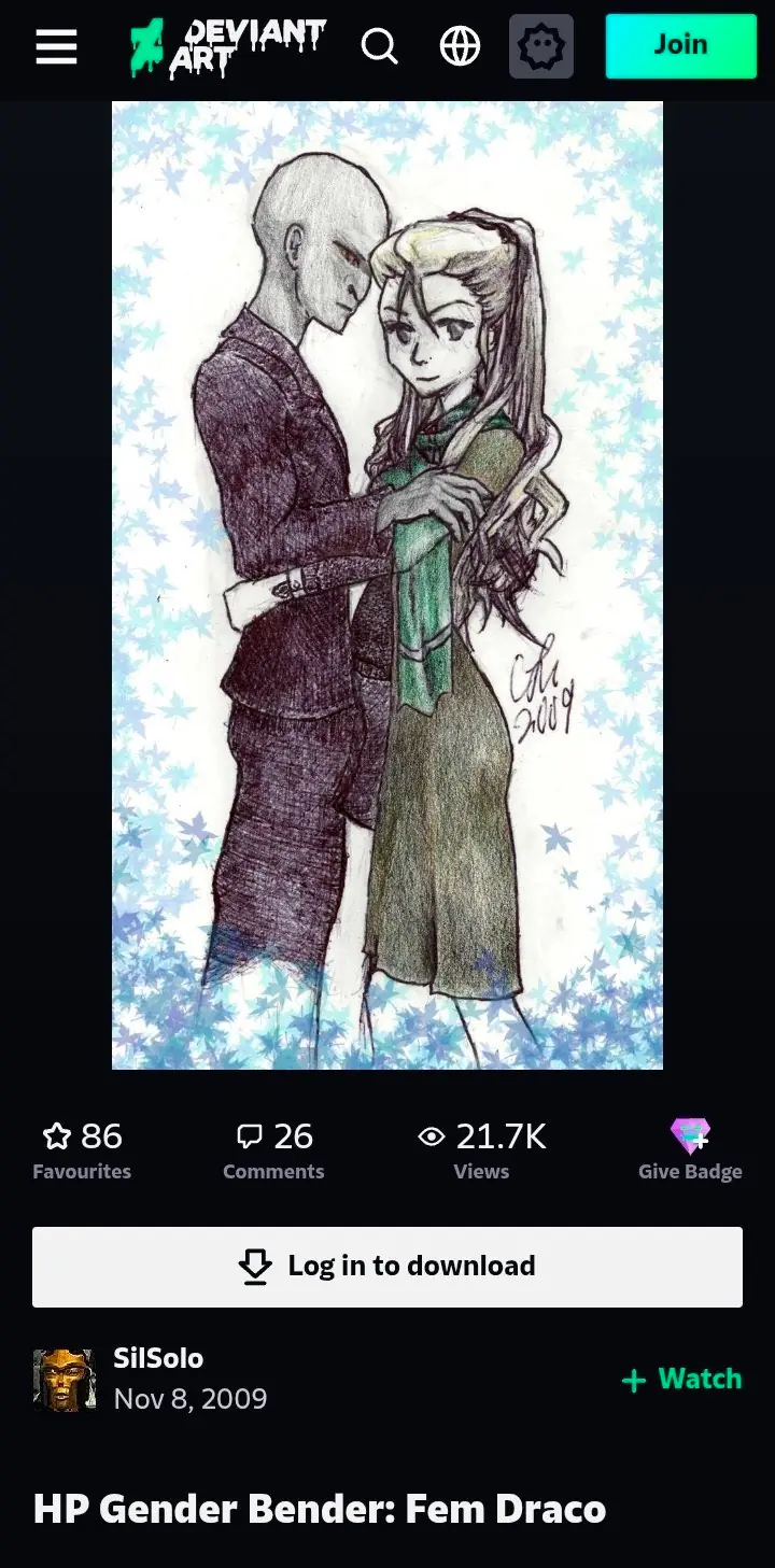 Fanart de Malfoid em 2009